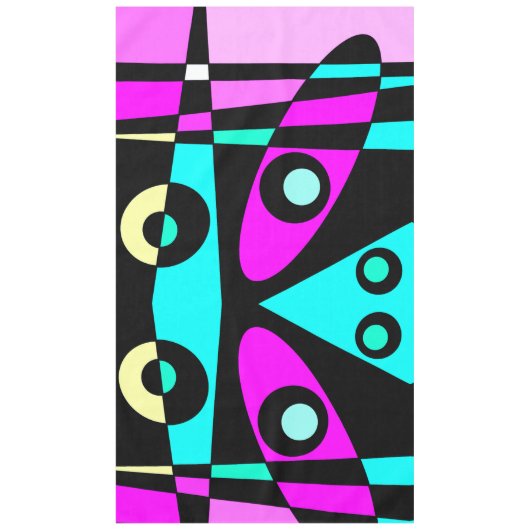 Abstract surfbaar Turquoise Hot Pink Yellow Black Tafelkleed (Voorkant)