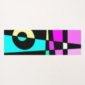 Abstract surfbaar Turquoise Hot Pink Yellow Black Yogamat (Achterkant (horizontaal))