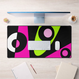 Abstract surfbaar, warm roze, lichtgroen zwart bureaumat