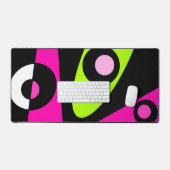 Abstract surfbaar, warm roze, lichtgroen zwart bureaumat (Keyboard & Muis)