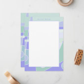 Abstract Surfen Paarse Groene Gepersonaliseerde Na Notitiekaartje (Voorkant / Achterkant in situ)