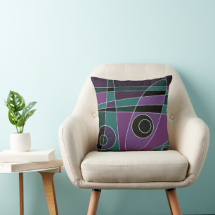 Abstract Surfende Blauwgroen Paars Kussen