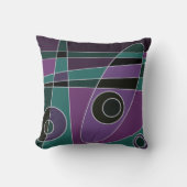 Abstract Surfende Blauwgroen Paars Kussen (Voorkant)
