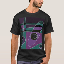 Abstract Surfende Blauwgroen Paars T-shirt