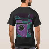 Abstract Surfende Blauwgroen Paars T-shirt (Achterkant)