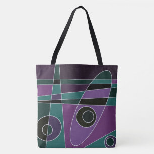 Abstract Surfende Blauwgroen Paars Tote Bag