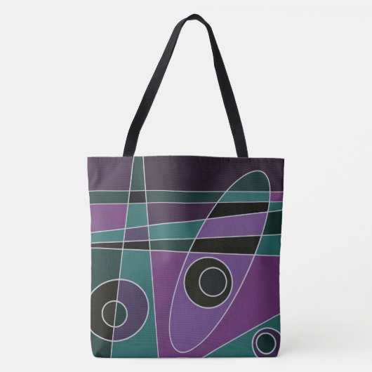 Abstract Surfende Blauwgroen Paars Tote Bag (Voorkant)