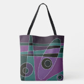 Abstract Surfende Blauwgroen Paars Tote Bag (Achterkant)