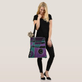 Abstract Surfende Blauwgroen Paars Tote Bag (Op model)