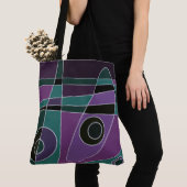 Abstract Surfende Blauwgroen Paars Tote Bag (Dichtbij)
