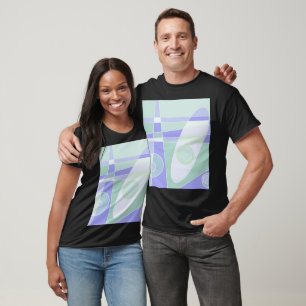 Abstract Surfende Paarse Groen T-shirt