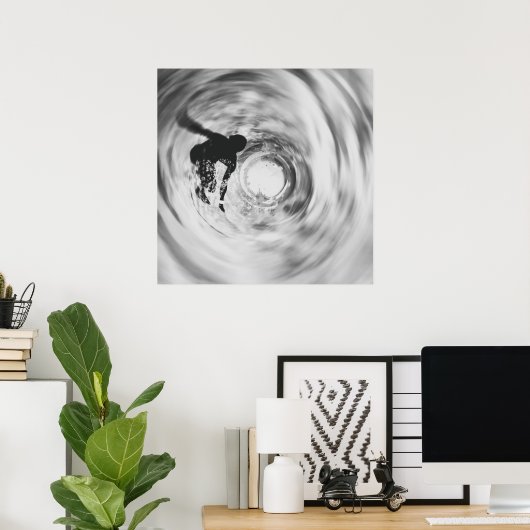 Abstract Surfer Silhouette Poster (Thuiskantoor)