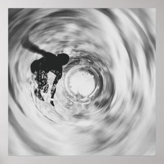 Abstract Surfer Silhouette Poster (Voorkant)