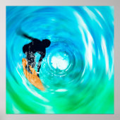 Abstract Surfer Silhouette Poster (Voorkant)