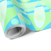 Abstract surfpasta blauw groen cadeaupapier (Rol Hoek)