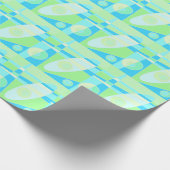 Abstract surfpasta blauw groen cadeaupapier (Hoek)