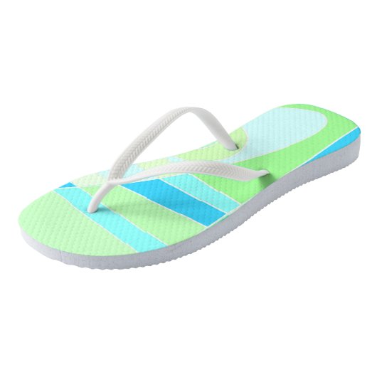 Abstract surfpasta blauw groen teenslippers (Schuin)