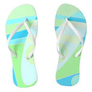 Abstract surfpasta blauw groen teenslippers