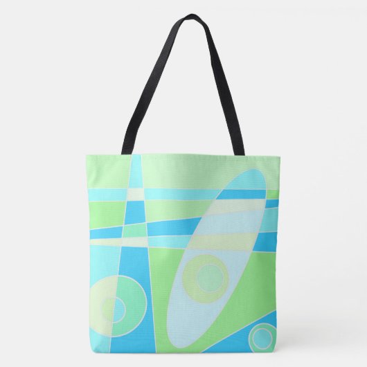 Abstract surfpasta blauw groen tote bag (Voorkant)