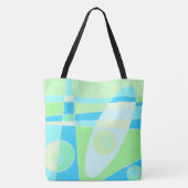 Abstract surfpasta blauw groen tote bag (Achterkant)
