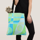 Abstract surfpasta blauw groen tote bag (Dichtbij)