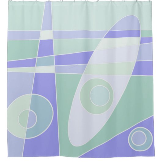 Abstract surfpasta Paars groen Douchegordijn (Voorkant)