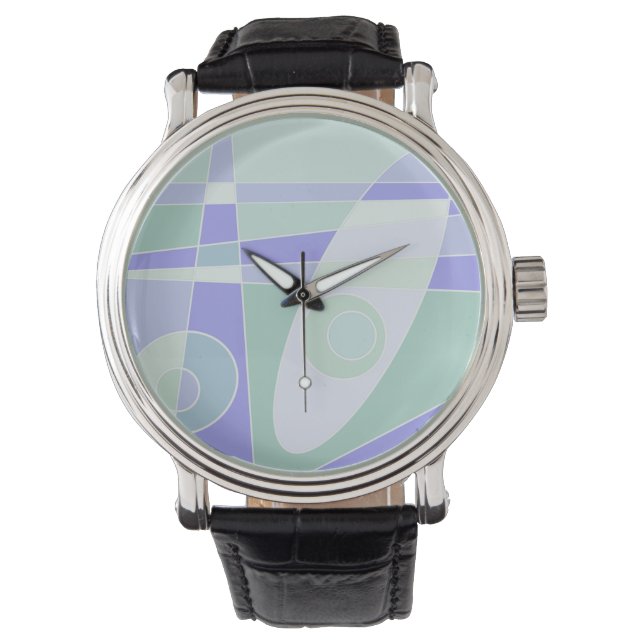 Abstract surfpasta Paars groen Horloge (Voorkant)