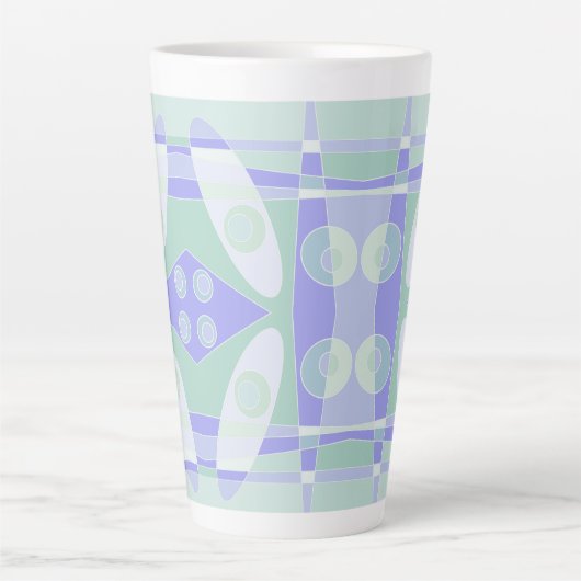 Abstract surfpasta Paars groen Latte Mok (Voorkant)