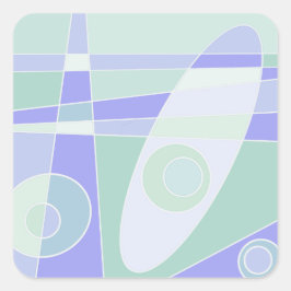 Abstract surfpasta Paars groen Vierkante Sticker
