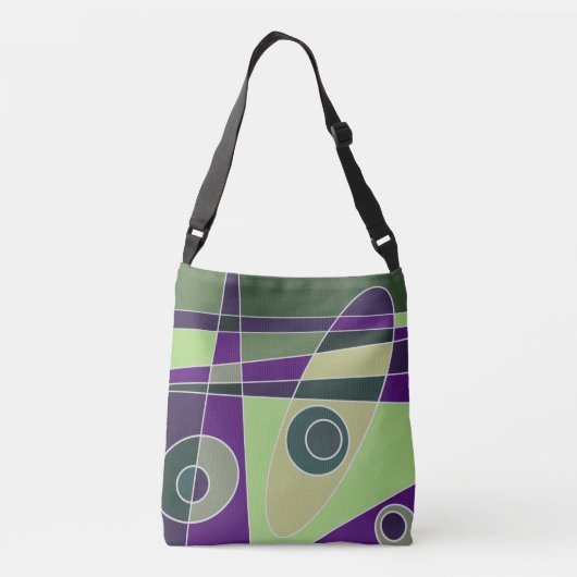 Abstract Surfred Green Paars Crossbody Tas (Achterkant)