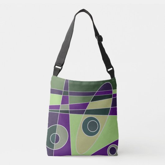 Abstract Surfred Green Paars Crossbody Tas (Voorkant)