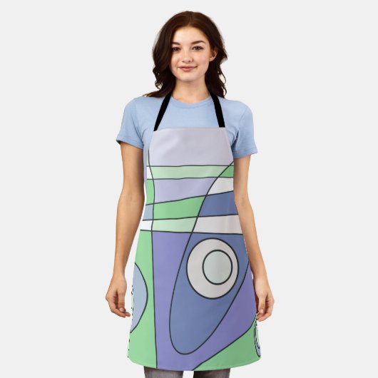 Abstract Surfred Green Paars Schort (Gedragen)