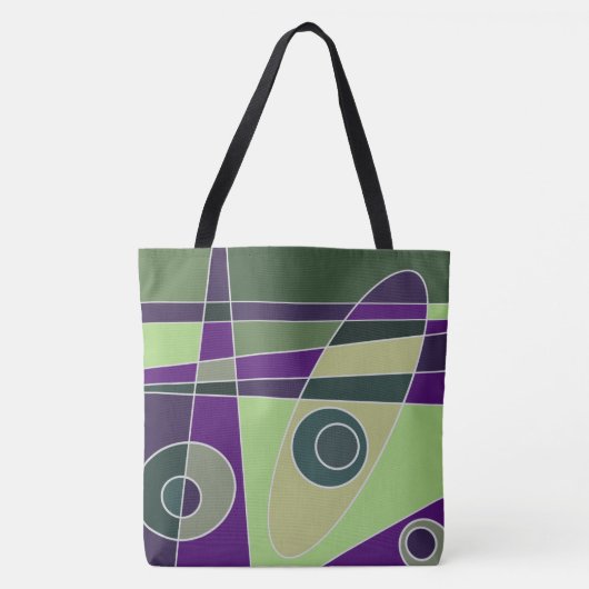Abstract Surfred Green Paars Tote Bag (Voorkant)