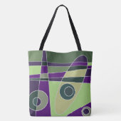 Abstract Surfred Green Paars Tote Bag (Achterkant)