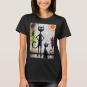 Abstract Surreal Cat Shirt - Artistic Feline T-shi (Voorkant)