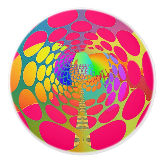 Abstract SURREAL GEOMETRISCH Keramische Knop (Voorkant)