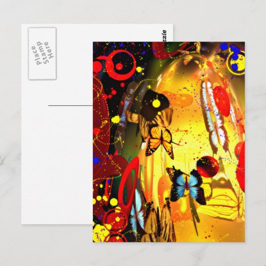 Abstract surrealisme briefkaart (Voorkant / Achterkant)