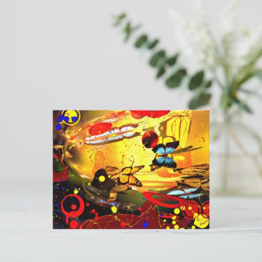 Abstract surrealisme briefkaart (Staand voorkant)