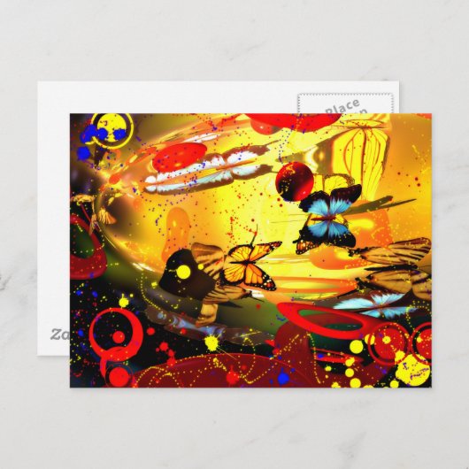 Abstract surrealisme briefkaart (Voorkant / Achterkant)