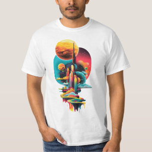 Abstract surrealistisch dromerig landschap t-shirt