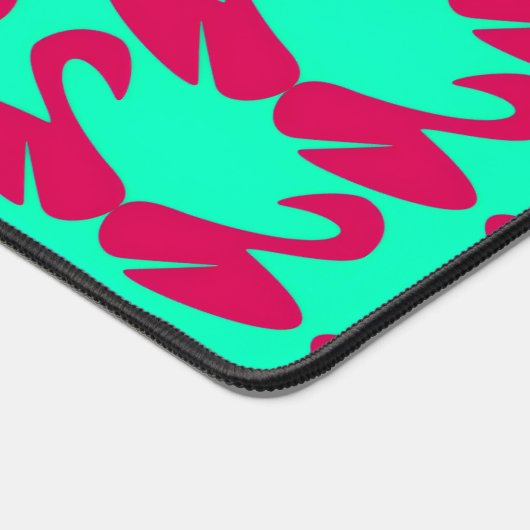 Abstract Swan Teal and Pink Mouse Pad (Hoek)