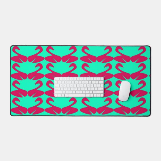 Abstract Swan Teal and Pink Mouse Pad (Keyboard & Muis)