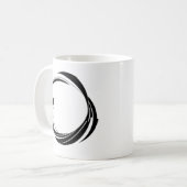 Abstract Swirl Circle Design – curved ring artwork Koffiemok (Voorkant links)