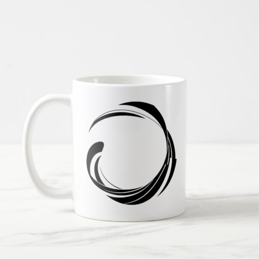 Abstract Swirl Circle Design – curved ring artwork Koffiemok (Links)