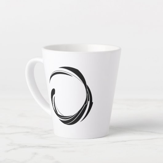 Abstract Swirl Circle Design – curved ring artwork Latte Mok (Linkerhoek)