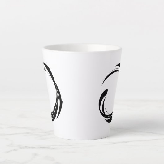 Abstract Swirl Circle Design – curved ring artwork Latte Mok (Voorkant)