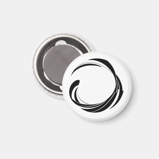 Abstract Swirl Circle Design – curved ring artwork Magneet (Voorkant / Achterkant)