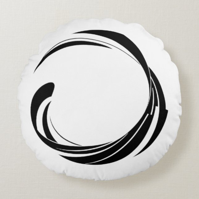 Abstract Swirl Circle Design – curved ring artwork Rond Kussen (Voorkant)