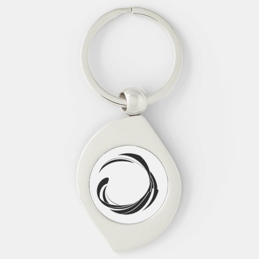 Abstract Swirl Circle Design – curved ring artwork Sleutelhanger (Voorkant)