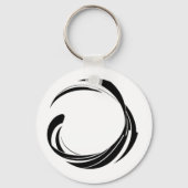 Abstract Swirl Circle Design – curved ring artwork Sleutelhanger (Voorkant)